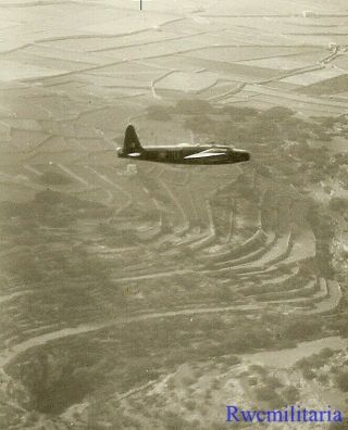 Org.  Photo: Aerial View Of British Raf Wellington Bomber On Mission; 1945