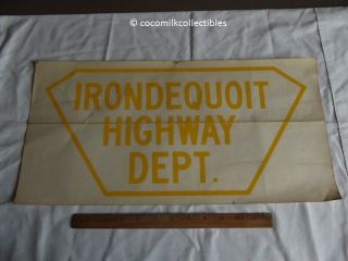 Vintage Town Irondequoit Ny Highway Department Truck Door Decal Rochester