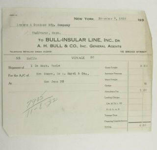 1932 Lamson Goodnow A H Bull Co Insular Line Inc Nyc Cutlery Ephemera L965h