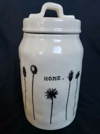 Vintage Rae Dunn Home Line Magenta Exclusive Thistle Floral Canister Lidded Jar