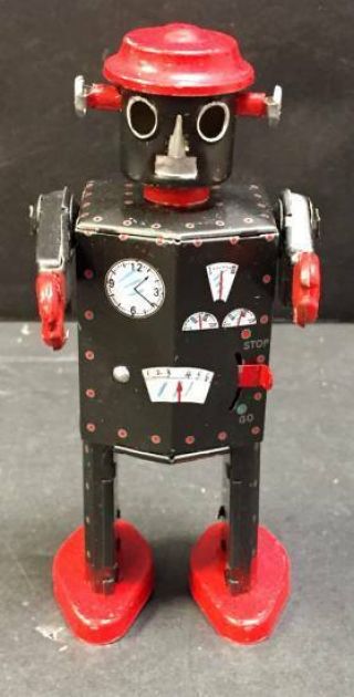 Schylling Atomic Robot Man (1997) Wind Up Toy w/Key,  Box and Papers,  NR 2