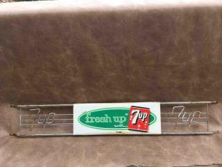 Vintage Fresh Up With 7up Seven Up Soda Grocery Store Door Advertising Push Bar