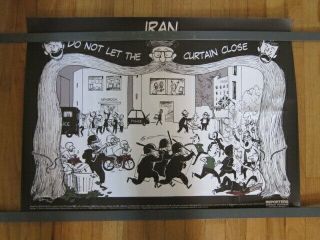 Iran Do Not Let The Curtain Close 2009 Poster French Michael Cambon Art