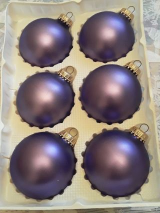 Vintage Box Purple Glass Ball Christmas Ornaments Christmas By Krebs