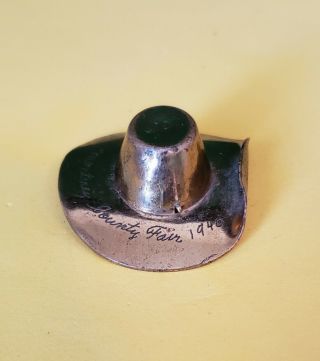 Monterey County Fair 1940,  California.  Cowboy Hat Pin,  Brooch.  1.  75 " X 1.  50.  "