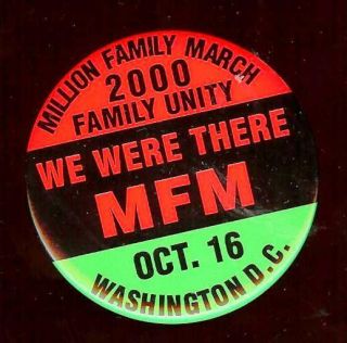 Million Family March Pin October 16 2000 Washington Dc Civil Rights