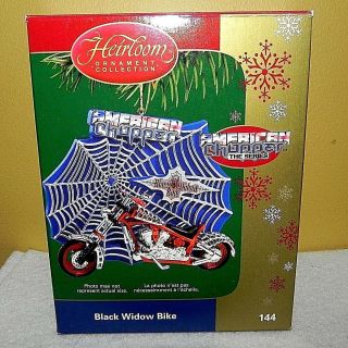 " Black Widow Bike " Carlton Cards Motorcycle Christmas Ornament