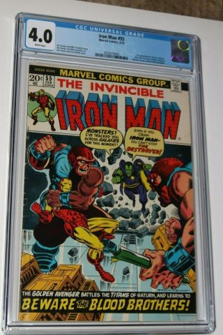 Iron Man 55 - 1st Thanos And Drax - Vg Conditon Cgc 4.  0
