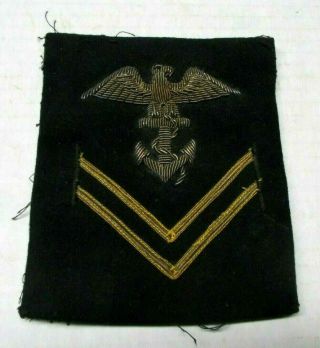 Vintage Wwll Era U.  S.  Naval Academy Bullion Patch 5 " X 4 "