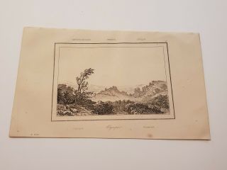 Cr50) Landscape Olympia Ancient Greece C.  1835 Engraving