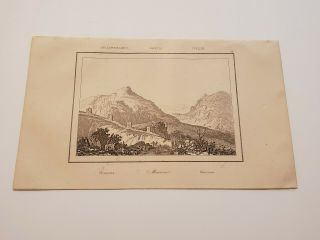 Cr50) Landscape Messene Ancient Greece C.  1835 Engraving