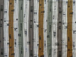 Two Vintage Lucienne Day Perpendicular Curtains Fabric Mid Century Modern 1956