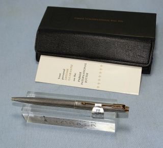Parker 75 Silver Ciselé Cap Activated Ball Point Pen,  Made In 1965.