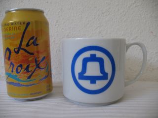 Pacific Bell Telephone Coffee Cup Mug Vintage Ellen White Ceramic Blue Logo 2