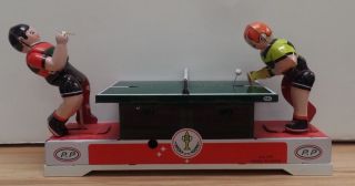 Tin Ping - Pong Players Wind Up Made In China P.  P Ms - 358 5 " X 3 " X 9 " 101018dbt