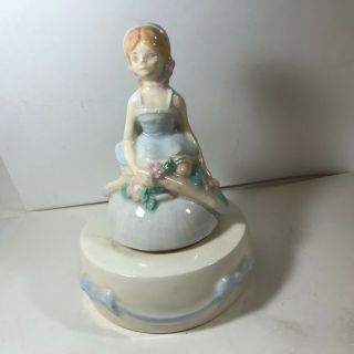 Vintage Porcelain Ballerina Music Box To Dream The Impossible Dream