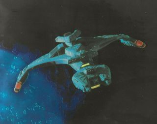 " Klingon Attack Cruiser " Chromium Matted Prints - Star Trek The Next Generation