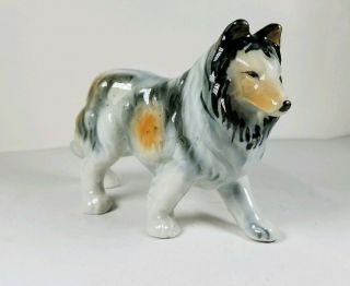 Vintage Collie Shetland Sheep Sheltie Dog Figurine Porcelain Puppy Japan Euc