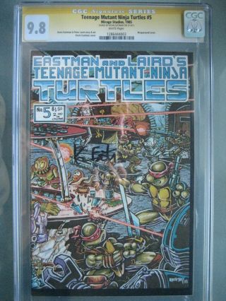 Teenage Mutant Ninja Turtles 5 Cgc 9.  8 Ss Signed Kevin Eastman 1st Print