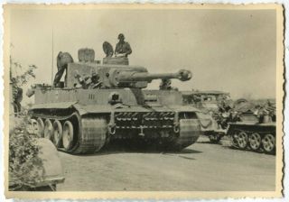 German Wwii Archive Photo: Panzer Vi Tiger Heavy Tank On Motorway