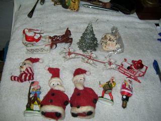 Vintage Elmar 6550 Santa Claus Sleigh Reindeer Hard Plastic Friction Plus Others