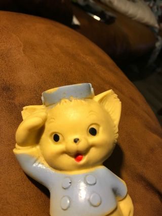 Vintage Tinkle Toy Squeeze Whistle Squeak Katie Kitten Bell Boy