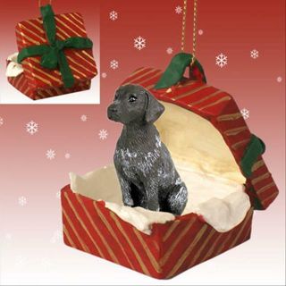 German Shorthaired Pointer Dog Red Gift Box Holiday Christmas Ornament