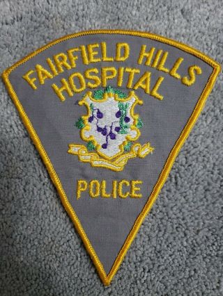 Fairfield Hills Hospital Police Shoulder Patch Ct Connecticut