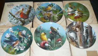 Set Of 6 Collector Plates Kevin Daniels Britannica Birds Of Your Garden Mib