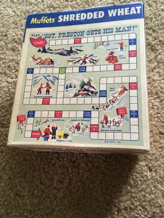 Vintage Muffets Shredded Wheat Cereal Box With Sgt Preston Game