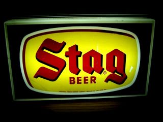 Vintage STAG BEER GRIESEDIECK WESTERN Sign Light Falstaff Lemp St.  Louis Brewery 2