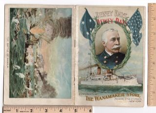 Admiral George Dewey Days Booklet From Wanamaker Store Manila Trade Card