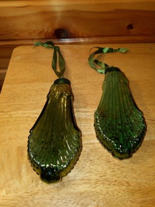 Midwest Kugel Heavy Green Glass Ornaments 2