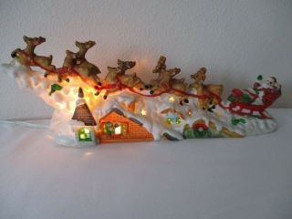 Vintage Kurt Adler Ceramic Nite Light Santa Claus Is Coming To Town Christmas 2
