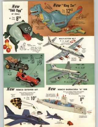 1962 Paper Ad 2 Pg Toy Model Odd Ogg King Zor Robot Commando Remco Sub Plane