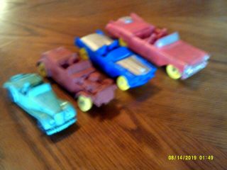 4 Vintage Rubber Toy Cars Irwin - Auburn - Made In Usa