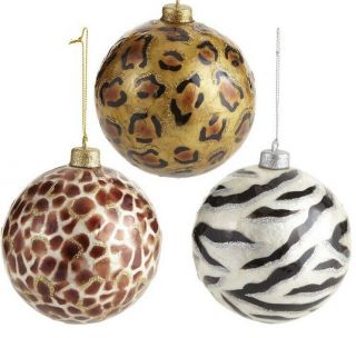 Designer Christmas Ornament Puttin’ On The Glitz Zebra/cheetah/giraffe Striped
