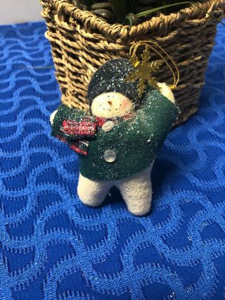 1998 Collectible Creations Stuffed Snowman Ornament By Judy Holland