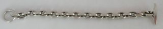 Vintage Denmark Fine Large Sterling Silver Link Bracelet Signed F.  Hingelber