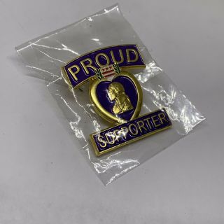 Proud Purple Heart Supporter Us Military Pin Lapel Tie Tac