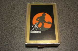 Vintage The Iron Fireman Playing Cards Deck Mid 1900’s Black/orange Looook
