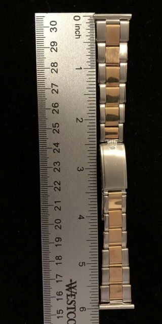 19mm Vintage Rolex 14k Gold Center 2 Tone Bracelet/