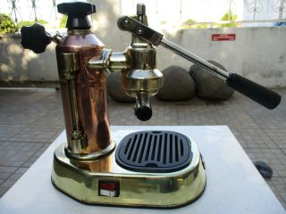 Vintage Italy La Pavoni Europiccola Brass & Copper Espresso Coffee Lever Machine 3