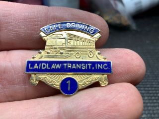 Laidlaw Transit Inc.  Large Vintage 1 Year Safe Service Award Pin.