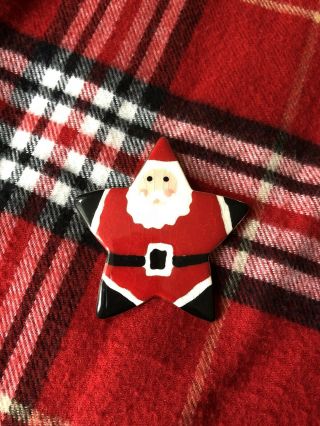 Christmas Santa Claus Star Pin Brooch