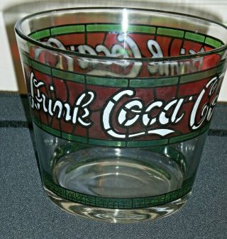 Rare Vintage Coke Coca Cola Stained Glass Tiffany Style Ice/serving Bowl