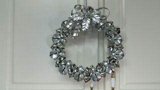 Silver Metal Jinggle Bell Christmas Wreath