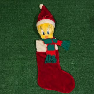 Vintage 1999 Warner Bros.  Studio Store Exclusive Tweety Bird Christmas Stocking