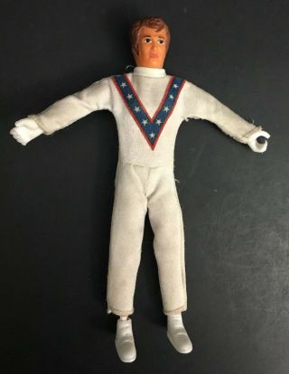 Vintage 1970s Evel Knievel Action Figure - Vintage Ideal Toy - Stunt Cycle Figure