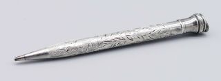 Vintage Sterling Silver Eversharp Hand Engraved Mechanical Pencil Fob